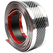 Darrahopens Auto Accessories > Auto Accessories Others > Automotive Decor Car Door Sill Sticker Carbon Fiber Silver 7Cmx3M Self-Adhesive Sticker Protector Bumper Guard Strip