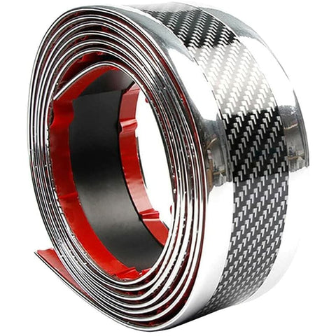 Darrahopens Auto Accessories > Auto Accessories Others > Automotive Decor Car Door Sill Sticker Carbon Fiber Silver 7Cmx3M Self-Adhesive Sticker Protector Bumper Guard Strip