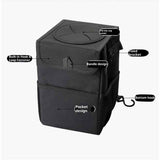 Darrahopens Auto Accessories > Auto Accessories Others > Automotive Decor Car Garbage can with lid Leak Proof Vehicle Trash Can Storage Pockets Hanging Waterproof car Trash Bag for SUV Black