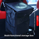 Darrahopens Auto Accessories > Auto Accessories Others > Automotive Decor Car Garbage can with lid Leak Proof Vehicle Trash Can Storage Pockets Hanging Waterproof car Trash Bag for SUV Black