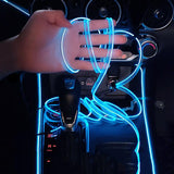 Darrahopens Auto Accessories > Auto Accessories Others > Automotive Decor Car LED Interior Strip Light USB Neon Wire Ambient Lighting Compatible with Car Decorations Red 3m