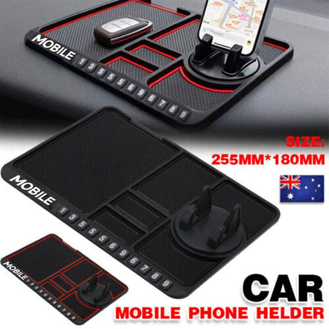 Darrahopens Auto Accessories > Auto Accessories Others > Automotive Decor Car Mobile Phone Holder Dashboard Mount Mat Non Slip Grip Stand Anti-Slip Pad - Red