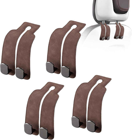 Darrahopens Auto Accessories > Auto Accessories Others > Automotive Decor Car Purse Hook Purse Hook for Car Seats Headrest Car Seat Hooks,Heavy Duty Vehicle Organizer for Handbags, Groceries, Purses, Keep Car Tidy (Brown, 4 Pack)
