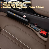 Darrahopens Auto Accessories > Auto Accessories Others > Automotive Decor Car Seat Gap Fill Organizer 2 Pcs - No Drop Seat Guard, General Automotive Seat Crevice Filler, Durable Non-Slip Material, Easy Installation in 10 Seconds, for Cars, Trucks & Off-Road Vehicles (Brown)