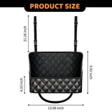 Darrahopens Auto Accessories > Auto Accessories Others > Automotive Decor Car Seat Storage Bag: PU Leather Organizer with Hooks – Pet Barrier, Safe Driving Storage for Wallets/Phones (Black)