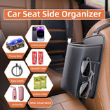 Darrahopens Auto Accessories > Auto Accessories Others > Automotive Decor Car Seat Storage Organizer: Side-Mount Tissue Holder with Mesh Pockets – Waterproof Cup/Wallet Organizer for Cars/SUVs (Black)
