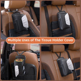 Darrahopens Auto Accessories > Auto Accessories Others > Automotive Decor Car Seat Storage Organizer: Side-Mount Tissue Holder with Mesh Pockets – Waterproof Cup/Wallet Organizer for Cars/SUVs (Black)