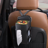 Darrahopens Auto Accessories > Auto Accessories Others > Automotive Decor Car Seat Storage Organizer: Side-Mount Tissue Holder with Mesh Pockets – Waterproof Cup/Wallet Organizer for Cars/SUVs (Black)