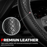 Darrahopens Auto Accessories > Auto Accessories Others > Automotive Decor Car Steering Wheel Cover, Microfiber Leather Steering Wheel Cover with Non-Slip Lining, Universal 14.5-15 Inch (Approx. 36.8-38.1 cm) Black