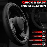 Darrahopens Auto Accessories > Auto Accessories Others > Automotive Decor Car Steering Wheel Cover, Microfiber Leather Steering Wheel Cover with Non-Slip Lining, Universal 14.5-15 Inch (Approx. 36.8-38.1 cm) Black