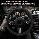 Darrahopens Auto Accessories > Auto Accessories Others > Automotive Decor Car Steering Wheel Cover, Microfiber Leather Steering Wheel Cover with Non-Slip Lining, Universal 14.5-15 Inch (Approx. 36.8-38.1 cm) Black