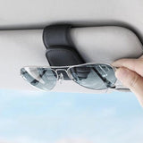 Darrahopens Auto Accessories > Auto Accessories Others > Automotive Decor Car sun visor glasses holder - magnetic leather sunglasses holder - car sun visor accessories - bill holder (black)