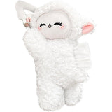 Darrahopens Auto Accessories > Auto Accessories Others > Automotive Decor Car Tissue Box Multifunctional Hanging Drawer Box Cartoon Plush Sheep Design