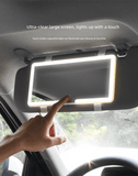 Darrahopens Auto Accessories > Auto Accessories Others > Automotive Decor Car Visor Vanity Mirror with Dual Colour LED Lights Rechargeable Sun Visor Makeup Mirror Dimmable Dual Touch Control (Black)