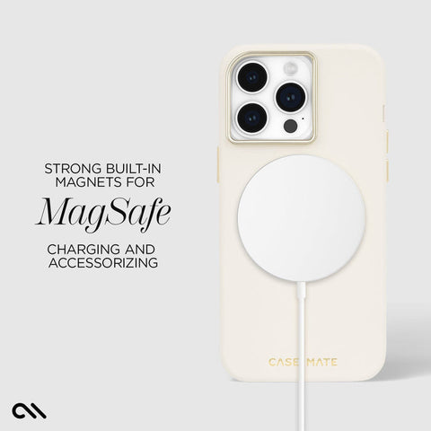 Darrahopens Auto Accessories > Auto Accessories Others > Automotive Decor Case-Mate Silicone MagSafe Case For iPhone 15 Pro Max - Beige