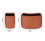 Darrahopens Auto Accessories > Auto Accessories Others > Automotive Decor Coffee Waterproof Leather Car Hanging Storage Organizer with Back Clip 14.5 x 10.5CM – Mutifunctional Car Trash Bin Cup Holder Phone Storage Pocket for Seat Back, Door & Center Console