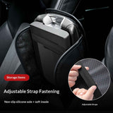 Darrahopens Auto Accessories > Auto Accessories Others > Automotive Decor Comfortable Car Center Console Cushion Armrest Dog Cat Paws Protect Cover Non-Slip with 2 Storage Bags for Cars Interior Accessories (Black, Long Narrow)