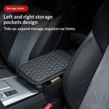 Darrahopens Auto Accessories > Auto Accessories Others > Automotive Decor Comfortable Car Center Console Cushion Armrest Dog Cat Paws Protect Cover Non-Slip with 2 Storage Bags for Cars Interior Accessories (Black, Long Narrow)
