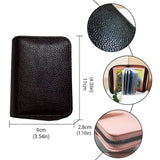 Darrahopens Auto Accessories > Auto Accessories Others > Automotive Decor Compact Zipper Organ Card Cover Holder Wallet ID Bag Short Coin Purse Pockets - Brown