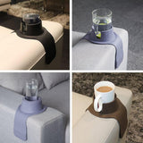 Darrahopens Auto Accessories > Auto Accessories Others > Automotive Decor Couch Cup Holder Silicone Drink Coaster Tray Sofa Armrest Stand Car Cup Holder - Coffee