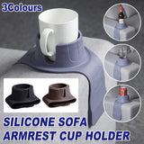 Darrahopens Auto Accessories > Auto Accessories Others > Automotive Decor Couch Cup Holder Silicone Drink Coaster Tray Sofa Armrest Stand Car Cup Holder - Coffee