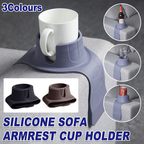 Darrahopens Auto Accessories > Auto Accessories Others > Automotive Decor Couch Cup Holder Silicone Drink Coaster Tray Sofa Armrest Stand Car Cup Holder - Coffee