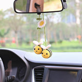 Darrahopens Auto Accessories > Auto Accessories Others > Automotive Decor Crochet Bee Car Rear View Mirror Holder, Cute Bumblebee Hanging Ornament, Gift for Bee Lovers, Crochet Lovely Bag Ornament, Automotive Interior Decorations