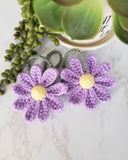 Darrahopens Auto Accessories > Auto Accessories Others > Automotive Decor Crochet Daisy Auto Parts Women Cute Rearview Mirror Charm Crafted Daisy Flower Gift Crochet Lovers Car Decoration Car Interior Aesthetics (Purple)