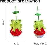 Darrahopens Auto Accessories > Auto Accessories Others > Automotive Decor Crochet Frog and Mushroom Ornament, Accessories for Rear View Window, Handmade Hanging Car Charm, Automotive Interior Decorations, House Decoration (Frog and Mushroom)