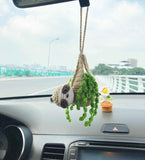 Crochet Sloth Car Rear View Mirror Holder, Cute Hanging Ornament, A Gift for Lovers Hanging, Lovely Bag Automotive Interior Decorations