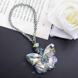 Crystal Glass Butterfly Car Key Charm Mirror Hanging Ornaments Gift (Butterfly-1)