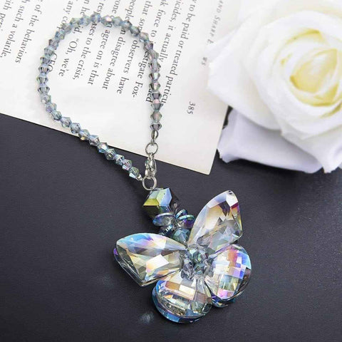 Crystal Glass Butterfly Car Key Charm Mirror Hanging Ornaments Gift (Butterfly-1)