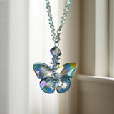 Darrahopens Auto Accessories > Auto Accessories Others > Automotive Decor Crystal Glass Butterfly Car Key Charm Mirror Hanging Ornaments Gift (Butterfly-1)