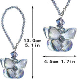 Crystal Glass Butterfly Car Key Charm Mirror Hanging Ornaments Gift (Butterfly-1)