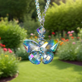Darrahopens Auto Accessories > Auto Accessories Others > Automotive Decor Crystal Glass Butterfly Car Key Charm Mirror Hanging Ornaments Gift (Butterfly-1)