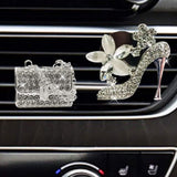 Darrahopens Auto Accessories > Auto Accessories Others > Automotive Decor Crystal High Heel Shoe & Magic Bag Car Air Vent Clip Charm Bling sparkly bedazzled rhinestone Car Bling Accessories, Car Interior Decoration Charm, Rhinestone cute Car Decor girls