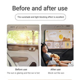 Darrahopens Auto Accessories > Auto Accessories Others > Automotive Decor Cute Bear Car Sunshade Set of 2 – Side Window Curtain with Storage Mesh Pockets and Suction Cups for Kids – UV Protection & Heat Block (Beige)