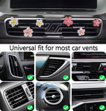 Darrahopens Auto Accessories > Auto Accessories Others > Automotive Decor Cute Car Air Freshener Vent Clamp 6 Pcs, Flower Vent Clamp Pink Auto Accessories Interior Aesthetics Ladies Car Air Conditioner Vent Decoration