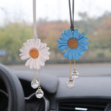 Darrahopens Auto Accessories > Auto Accessories Others > Automotive Decor Daisy Car Hanging Ornaments for Women Girls Cute Sunflower Car Rear View Mirror Hanging Charms Automotive Interior Aesthetic Decoration Accessories Gift (White)