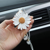 Darrahopens Auto Accessories > Auto Accessories Others > Automotive Decor Daisy Car Hanging Ornaments for Women Girls Cute Sunflower Car Rear View Mirror Hanging Charms Automotive Interior Aesthetic Decoration Accessories Gift (White)