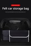 Dark gray Foldable Car Trunk Organizer - Durable Felt Storage Box with Magic Tape Closure, Portable Handle, Scratch Resistant, Space Saving Design for SUV, Sedan, Hatchback