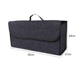 Dark gray Foldable Car Trunk Organizer - Durable Felt Storage Box with Magic Tape Closure, Portable Handle, Scratch Resistant, Space Saving Design for SUV, Sedan, Hatchback