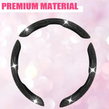 Darrahopens Auto Accessories > Auto Accessories Others > Automotive Decor Diamond Bling Car Steering Wheel Cover with Crystal Rhinestones,3PCS Segmented Steering Wheel Protector,Universal for 99% Cars for Women(Black with Black Diamond)
