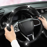 Darrahopens Auto Accessories > Auto Accessories Others > Automotive Decor Diamond Bling Car Steering Wheel Cover with Crystal Rhinestones,3PCS Segmented Steering Wheel Protector,Universal for 99% Cars for Women(Black with Black Diamond)