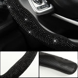 Darrahopens Auto Accessories > Auto Accessories Others > Automotive Decor Diamond Bling Car Steering Wheel Cover with Crystal Rhinestones,3PCS Segmented Steering Wheel Protector,Universal for 99% Cars for Women(Black with Black Diamond)