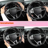 Darrahopens Auto Accessories > Auto Accessories Others > Automotive Decor Diamond Bling Car Steering Wheel Cover with Crystal Rhinestones,3PCS Segmented Steering Wheel Protector,Universal for 99% Cars for Women(Black with White Diamond)