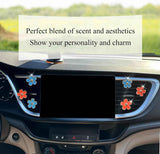 Flower Car Accessories,6pcs Daisy Car Air Freshener Vent Clips,3.3cm/3cm Blue Orange Flowers Decor,Refillable Diffusers for Women