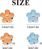 Flower Car Accessories,6pcs Daisy Car Air Freshener Vent Clips,3.3cm/3cm Blue Orange Flowers Decor,Refillable Diffusers for Women