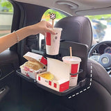 Darrahopens Auto Accessories > Auto Accessories Others > Automotive Decor Foldable Back Seat Tray Table Multifunctional Car Organizer with Drink and Laptop Holder