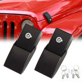 Darrahopens Auto Accessories > Auto Accessories Others > Automotive Decor For  Hood Latches Catch Kit with Lock for Jeep  JK JKU JL JLU Gladiator JT 2007-2023 Present Chrome Exterior Accessories 2pcs